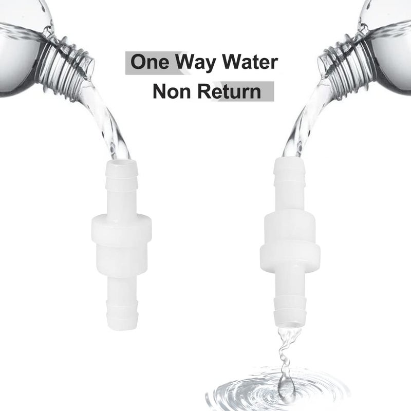 Feelers 3/8" One Way Inline Check Valve Non-Return One-Way Air Water Gas Check Valve Ozone Resistance PVDF, Pack of 4 4PCS - Image 5
